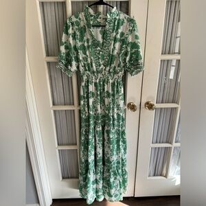 Floral Green Maxi Dress